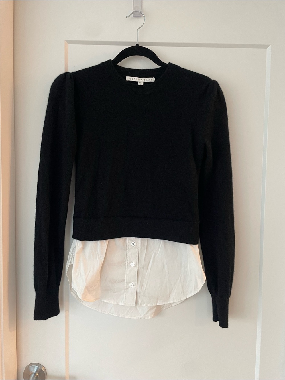 Veronica Beard Cashmere Sweater with Layered Hem Look